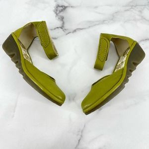 FLY LONDON Sandal Wedge Closed Toe Leather Size 37